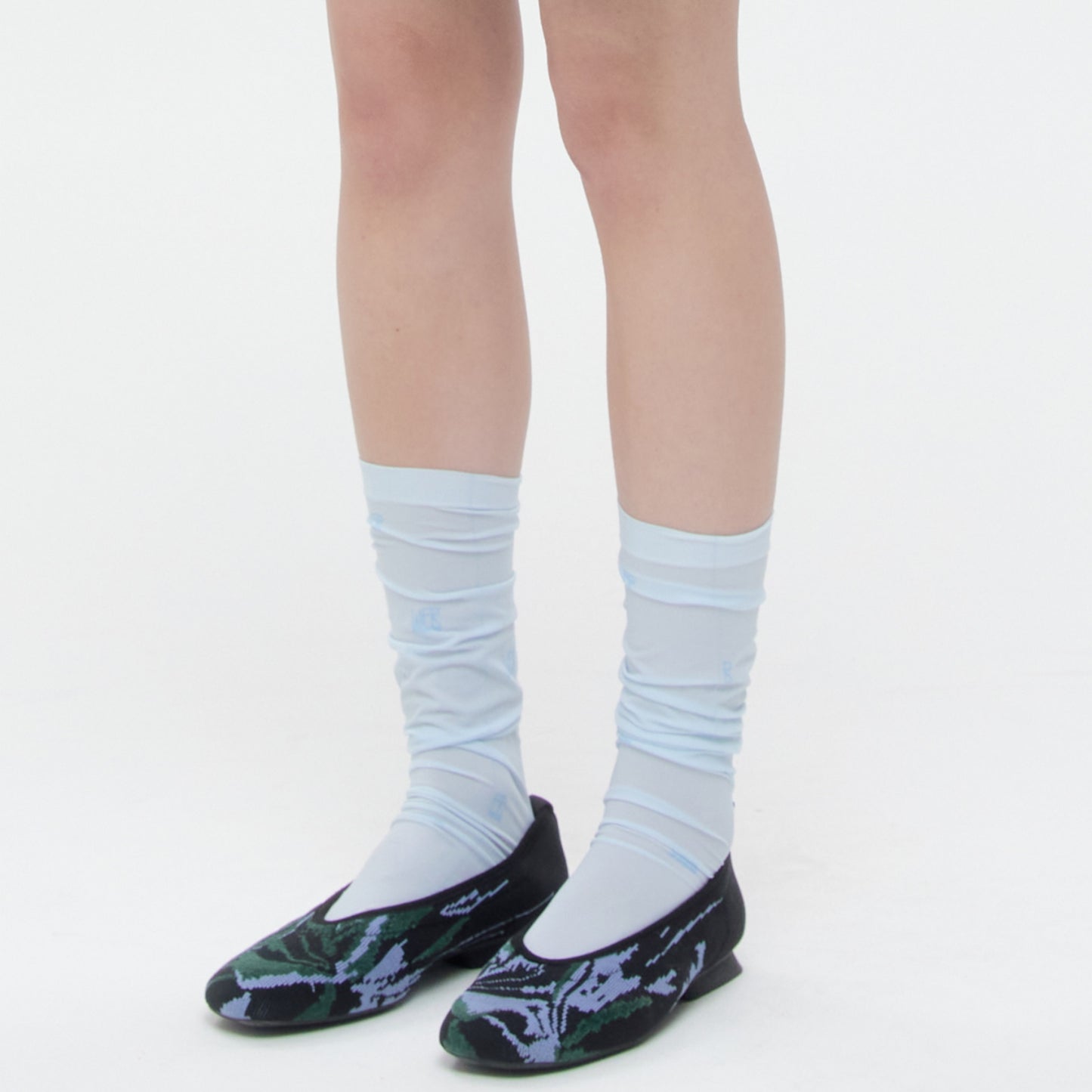 Web Knee Socks / Blue / グラフィックソックス