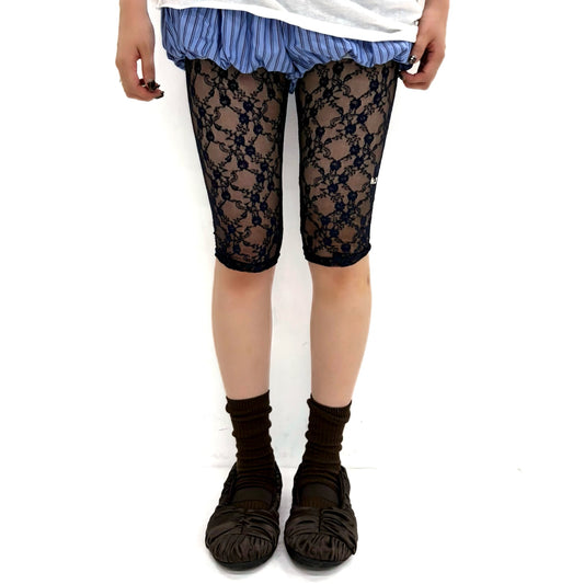 [fe.3] lace half leggings / navy / レースハーフレギンス