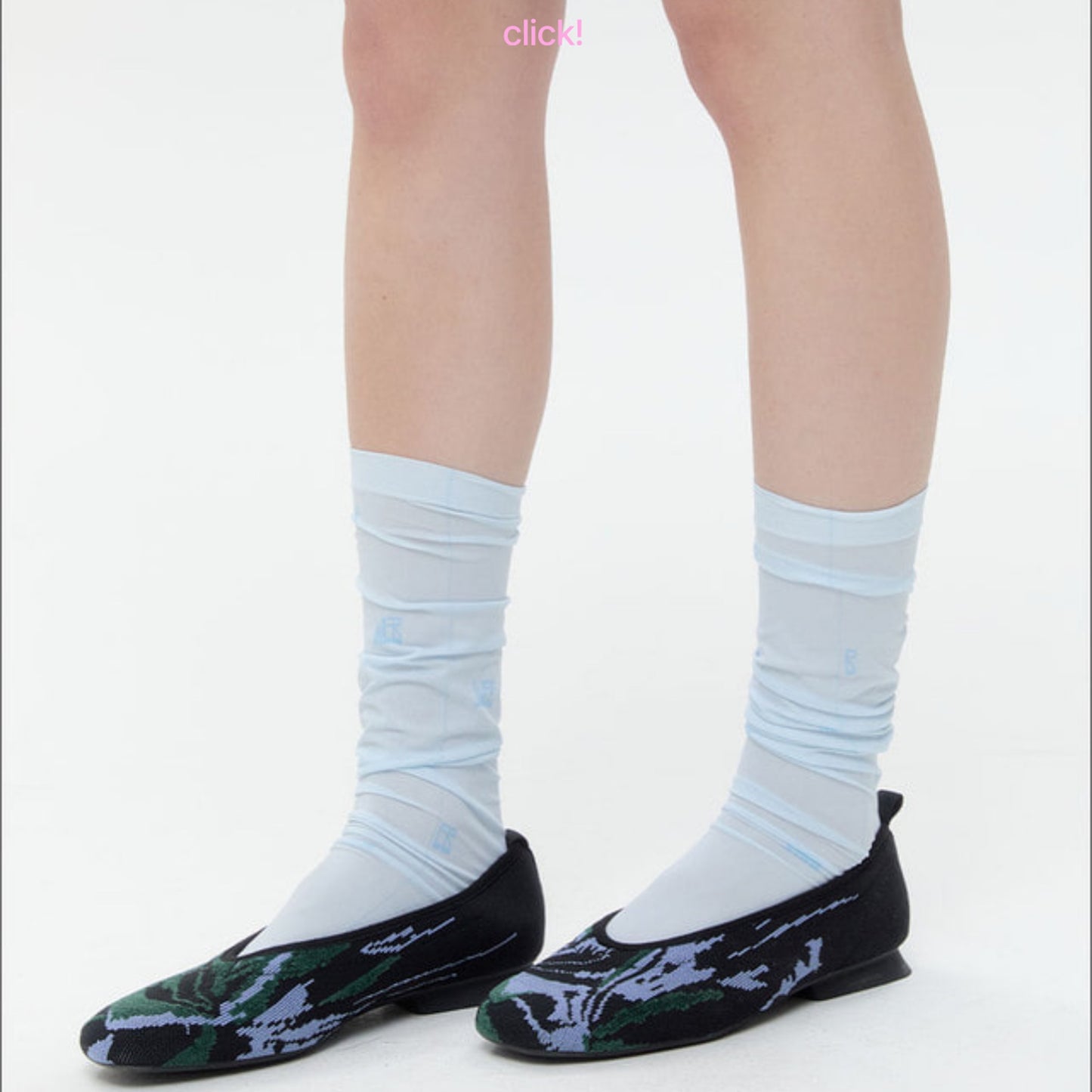 Web Knee Socks / Blue / グラフィックソックス