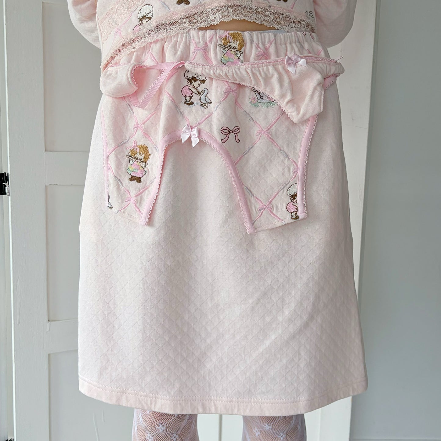 HOMEWEAR SKIRT / PINK / 刺繍スカート