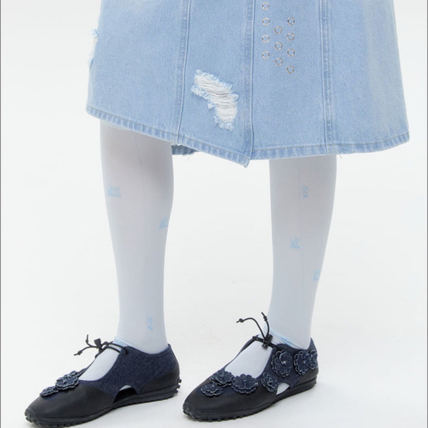 Web Knee Socks / Blue / グラフィックソックス