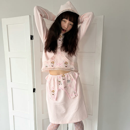 HOMEWEAR SKIRT / PINK / 刺繍スカート