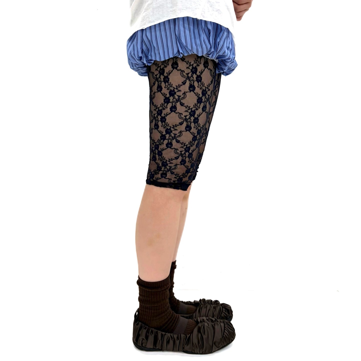 [fe.3] lace half leggings / navy / レースハーフレギンス