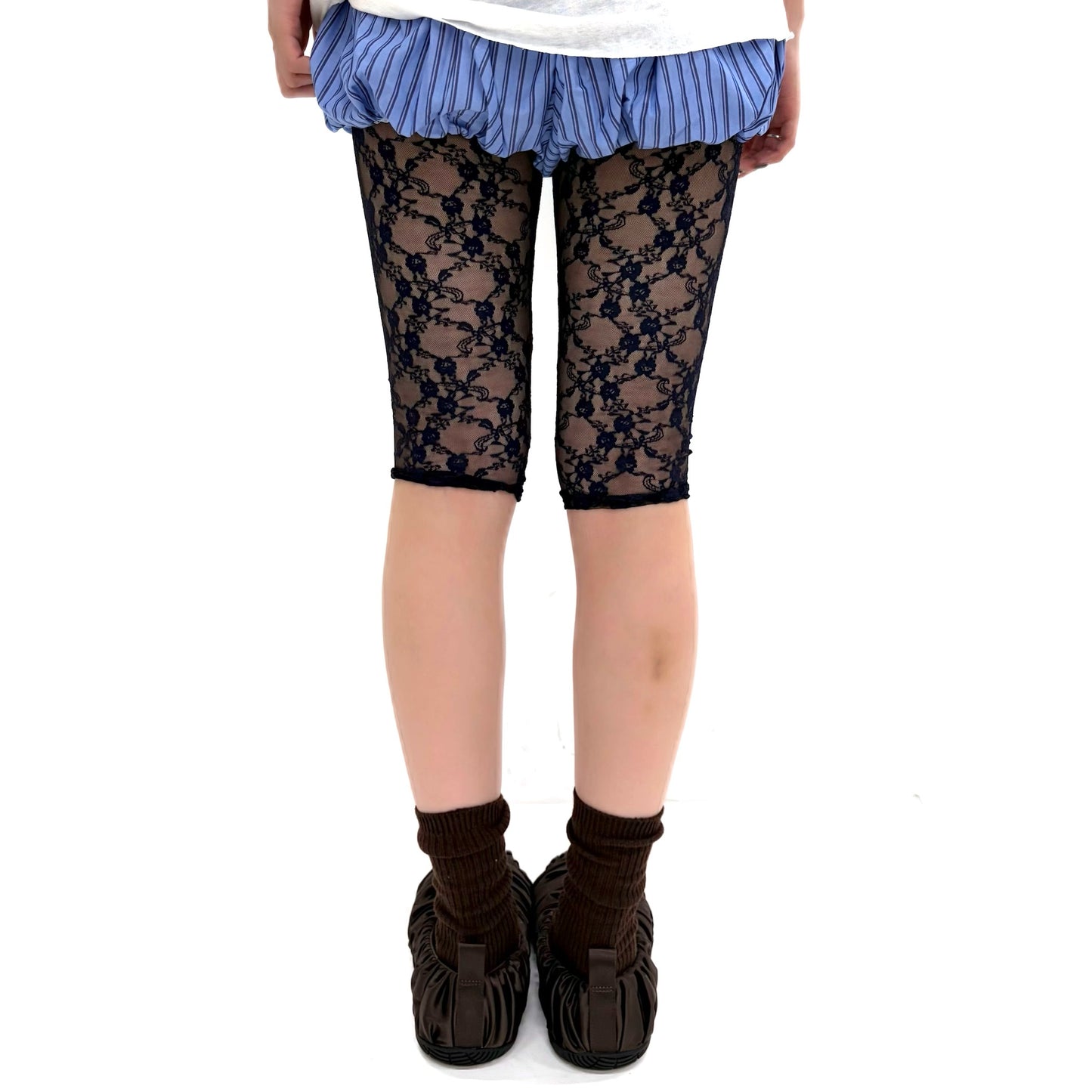 [fe.3] lace half leggings / navy / レースハーフレギンス