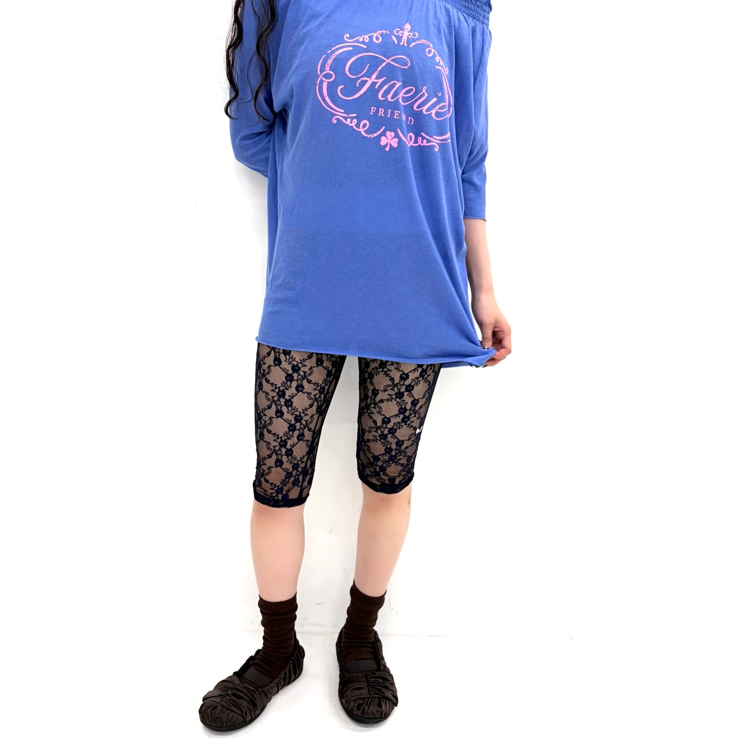 [fe.3] lace half leggings / navy / レースハーフレギンス
