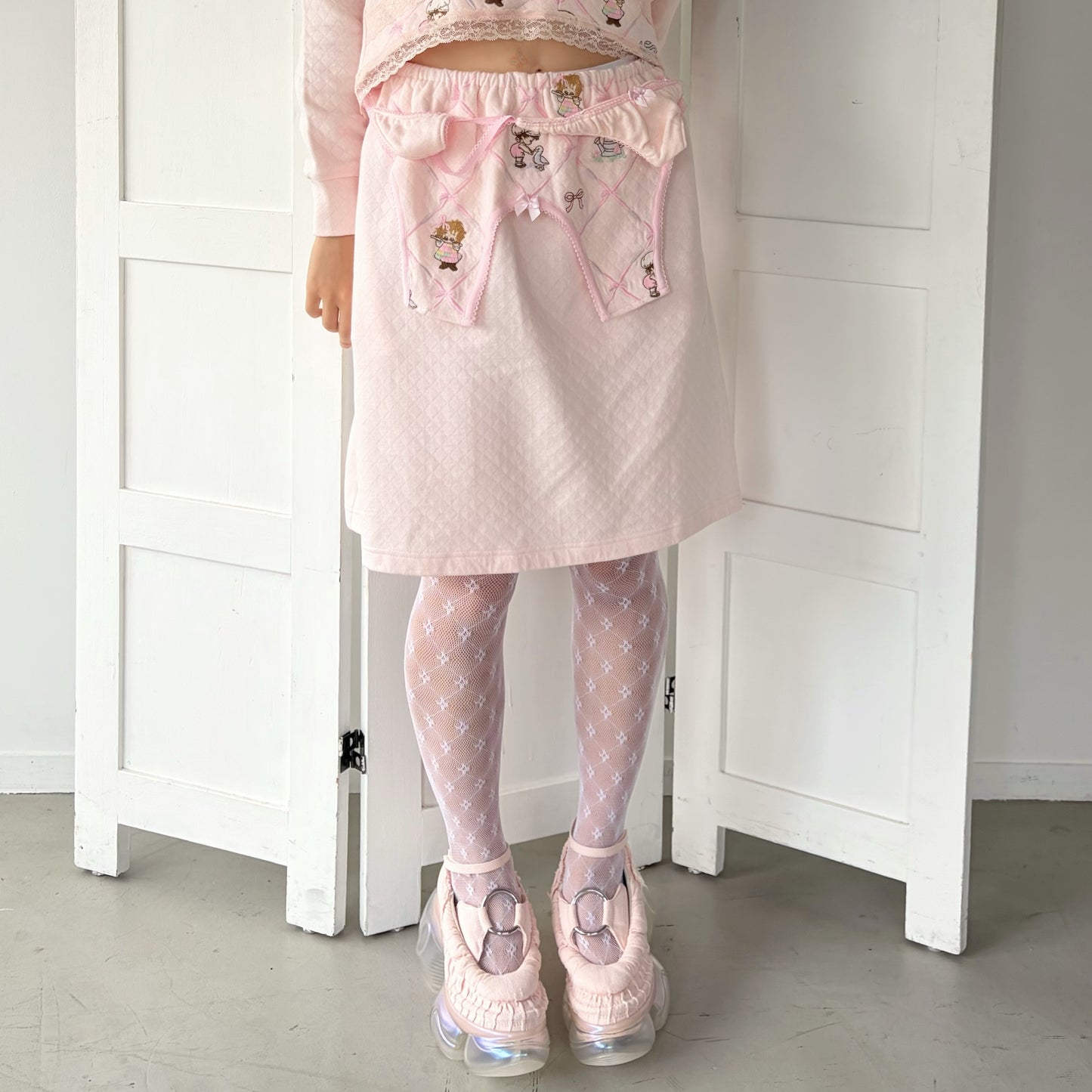 HOMEWEAR SKIRT / PINK / 刺繍スカート
