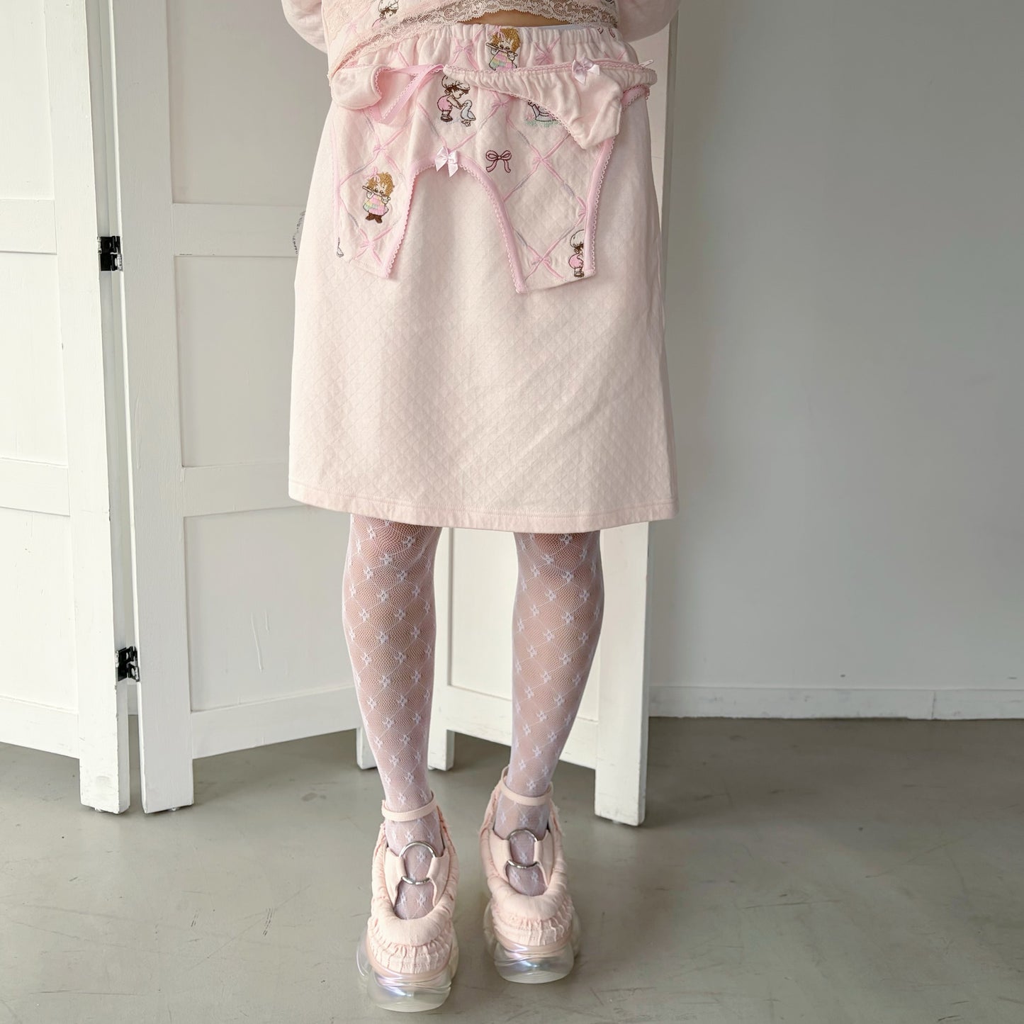 HOMEWEAR SKIRT / PINK / 刺繍スカート