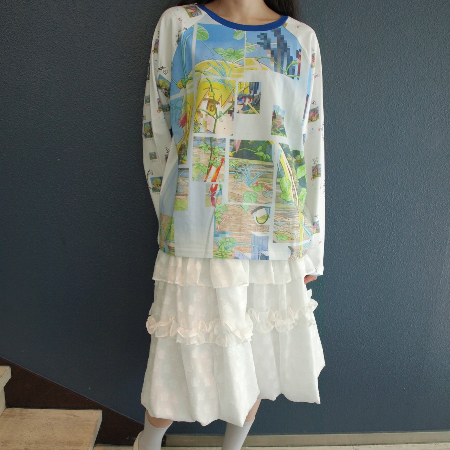 Layered Volume Lace Skirt / White / フリルバルーンスカート