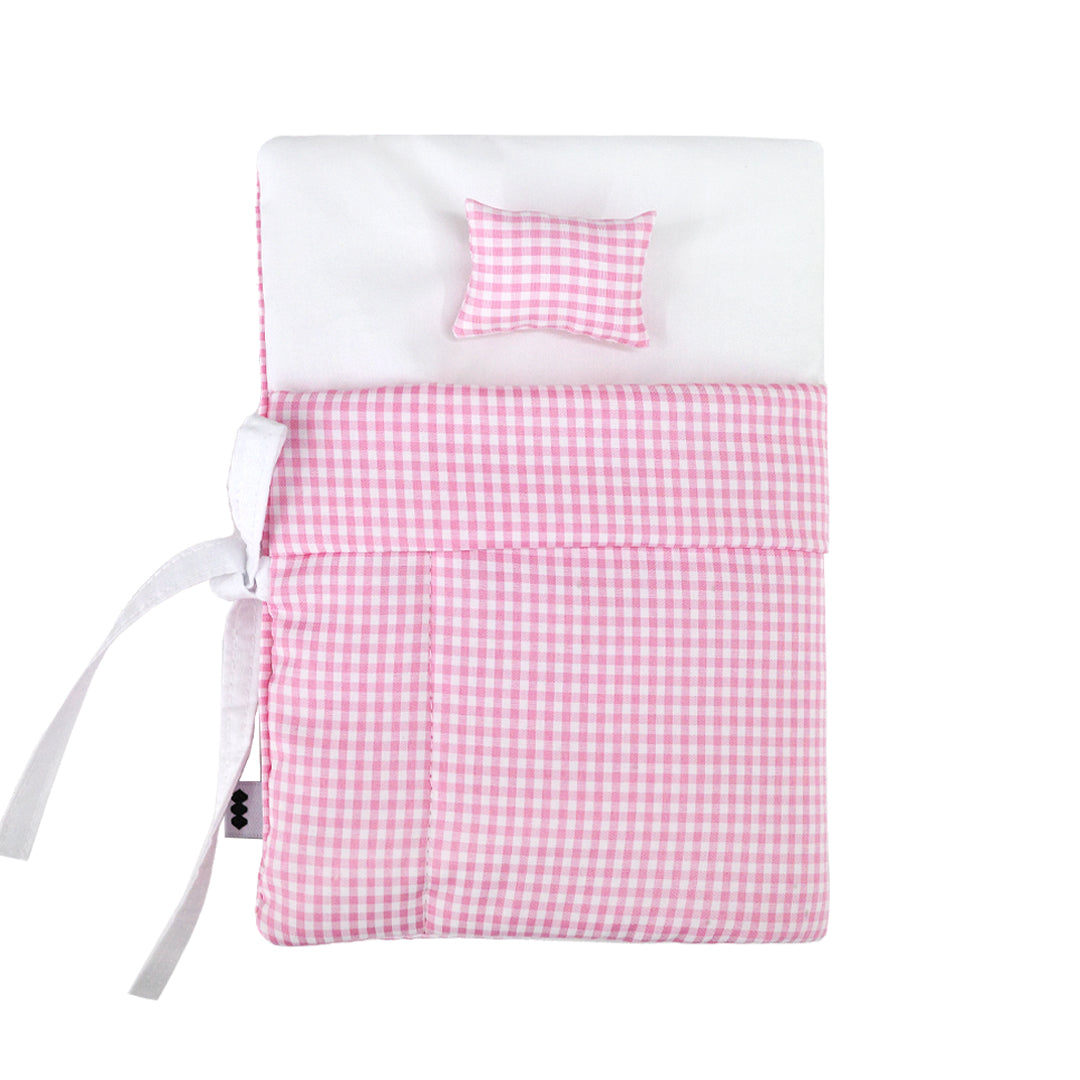【SHEEP LIMITED】Puffy Bed Book / gingham pink / ノート付きブックカバー