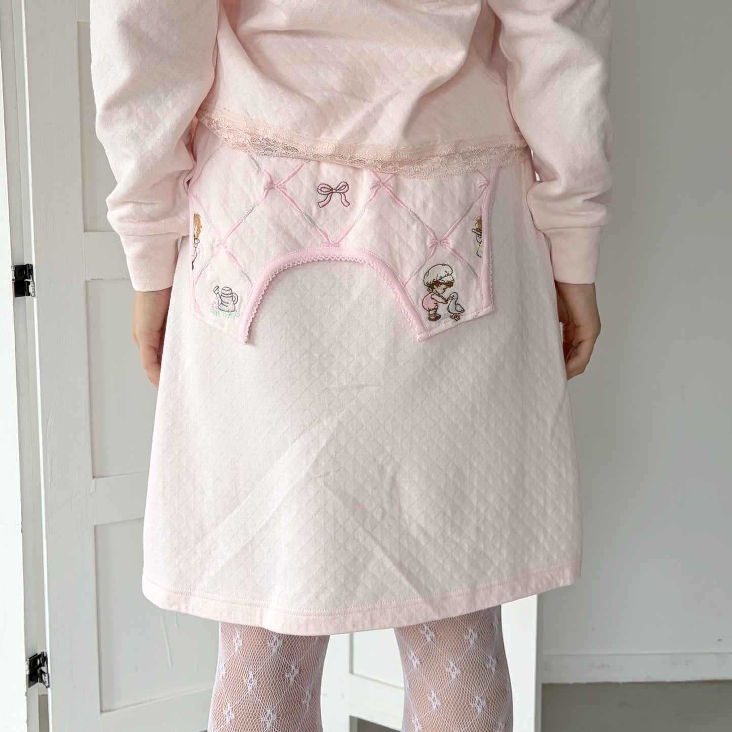 HOMEWEAR SKIRT / PINK / 刺繍スカート