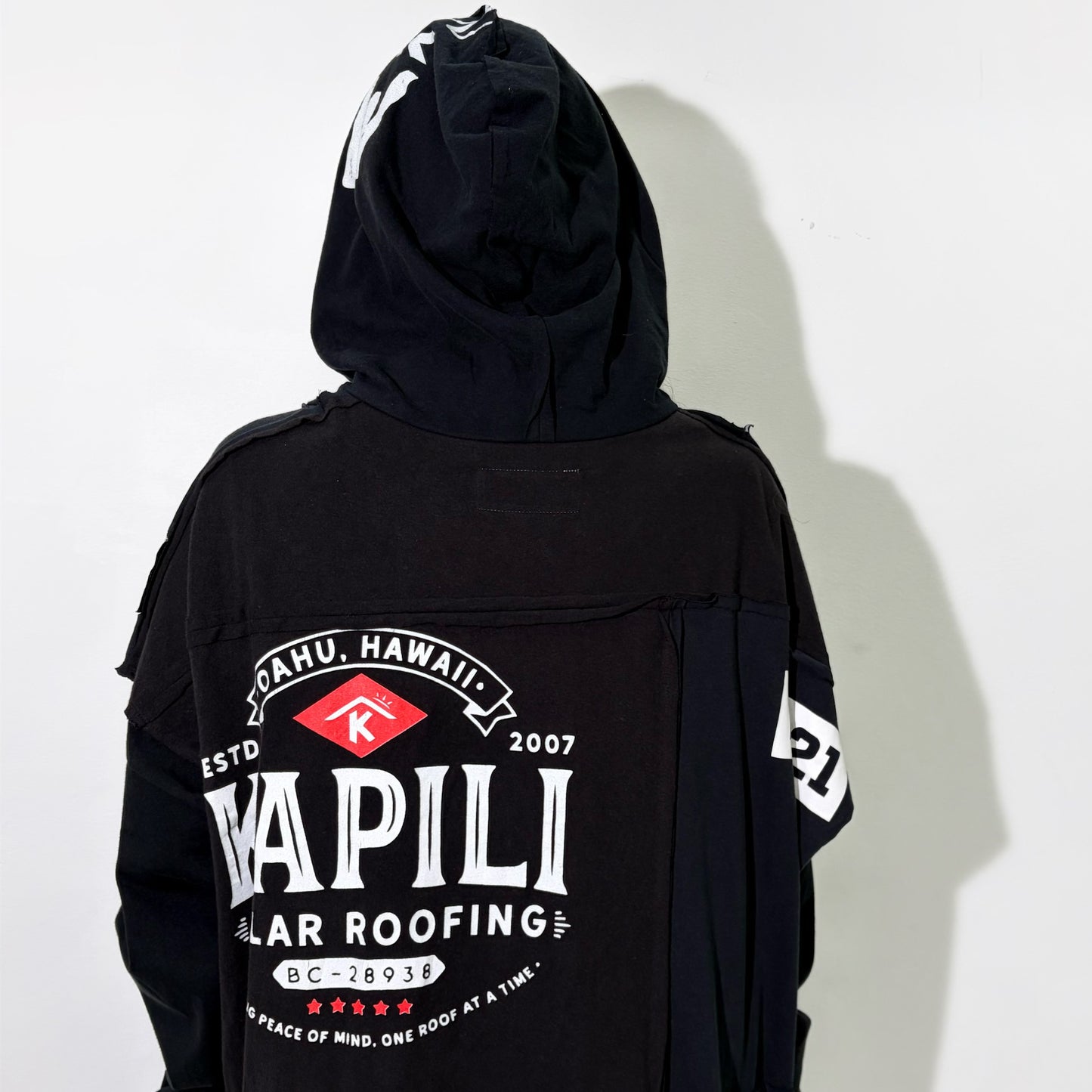 GLOVE-TROTTING RECONSTRUCTED DRESS / BLACK / Tシャツ構築レイヤードドレス