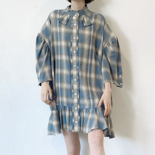 DAY DREAMING BLOUSE / CHECK / フリルブラウス