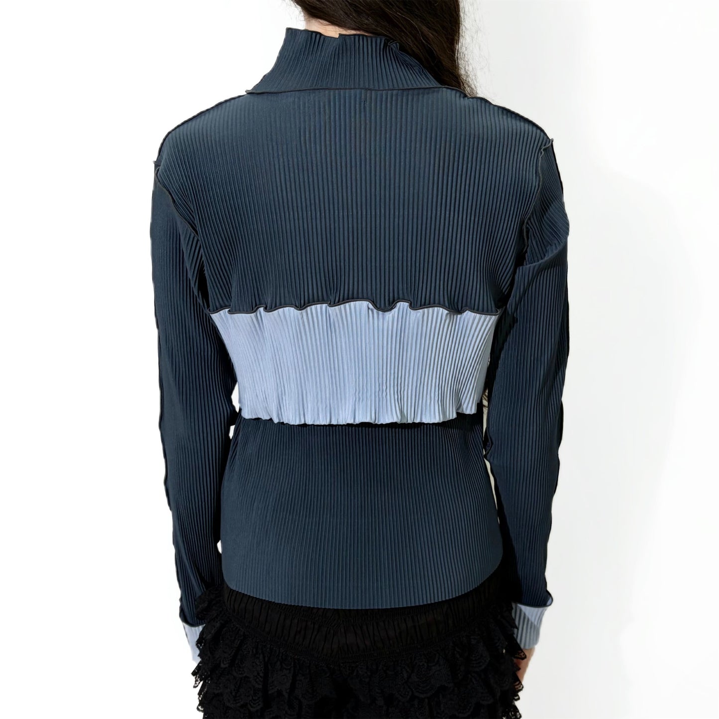 BUSTIER HIGH NECK TOP REGULAR / DARK BERRY / ビスチェデザインプリーツトップ