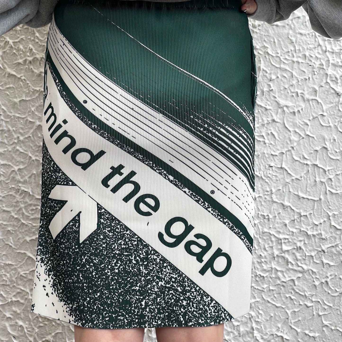 PRINT RIB MINI SKIRT / GREEN / プリントリブミニスカート