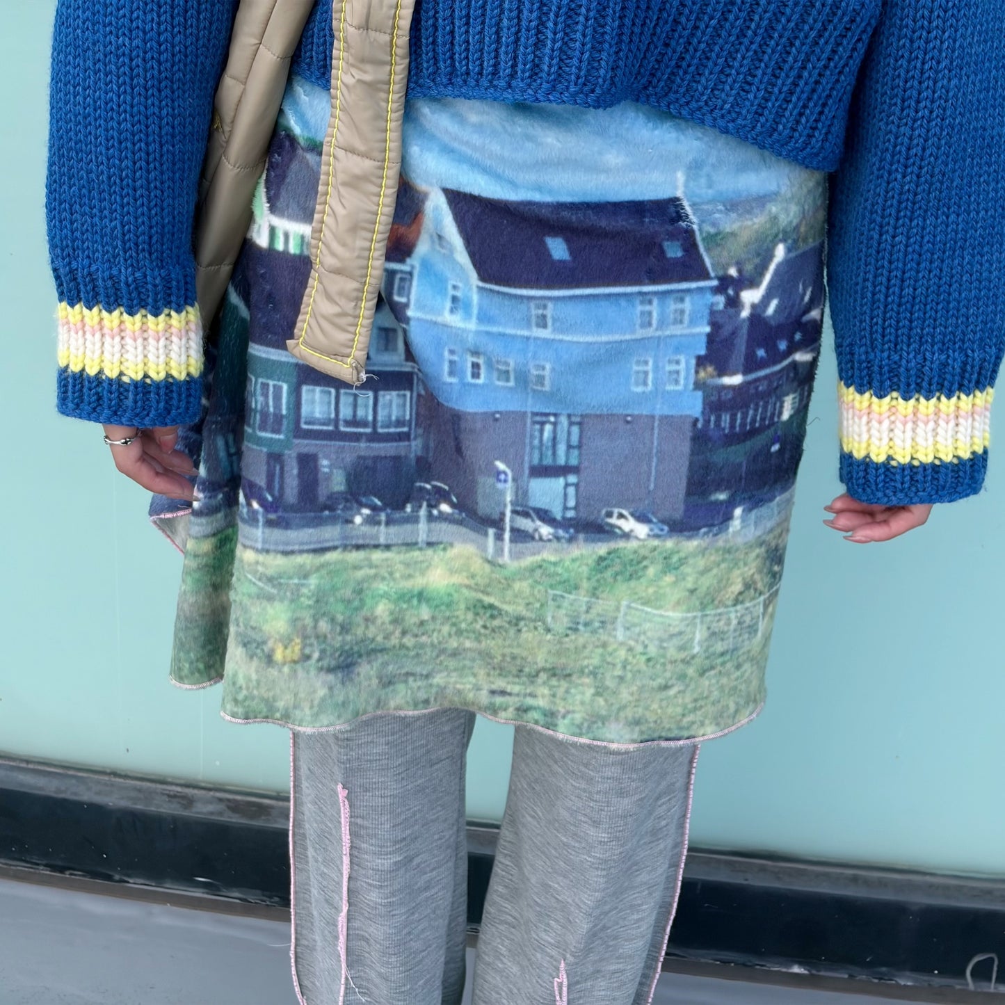 print fur pants with skirt / house / プリントファー スカート付きパンツ