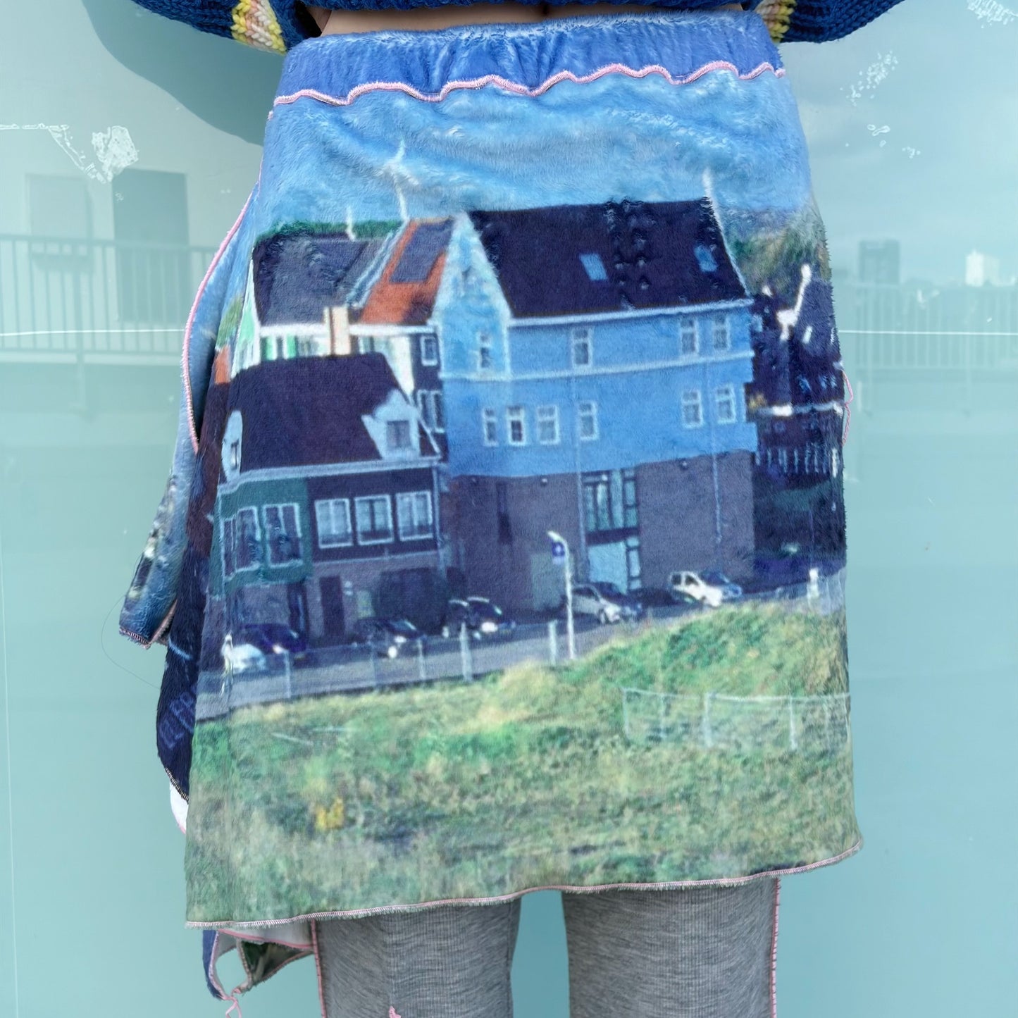 print fur pants with skirt / house / プリントファー スカート付きパンツ