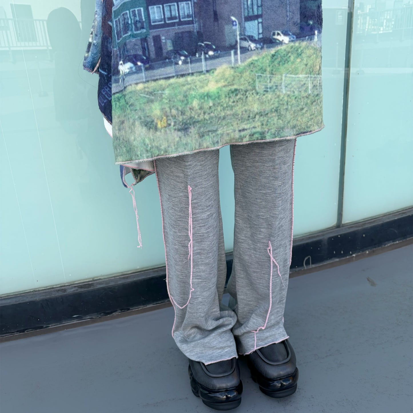print fur pants with skirt / house / プリントファー スカート付きパンツ