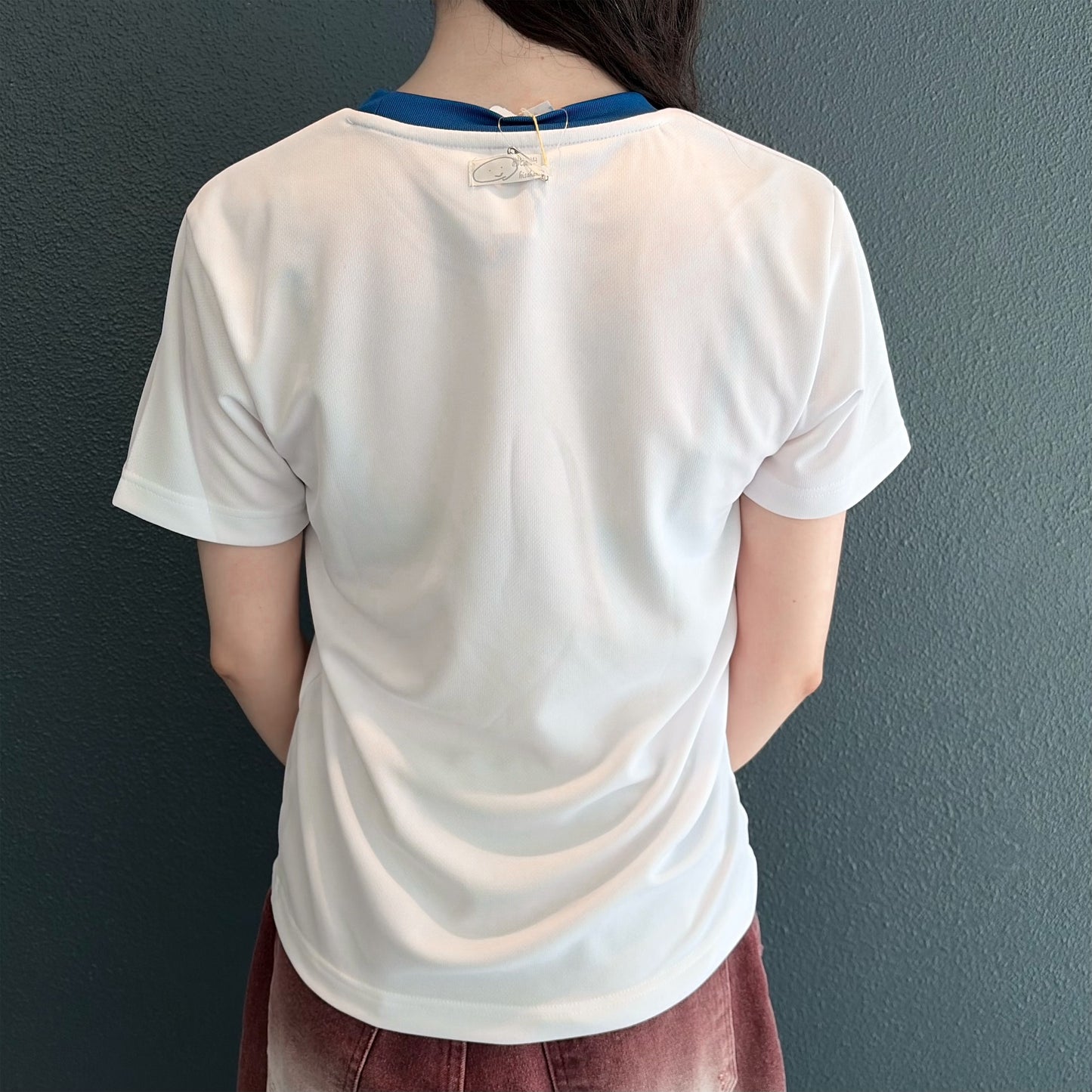 THE we are 友T / white×blue / プリントTシャツ