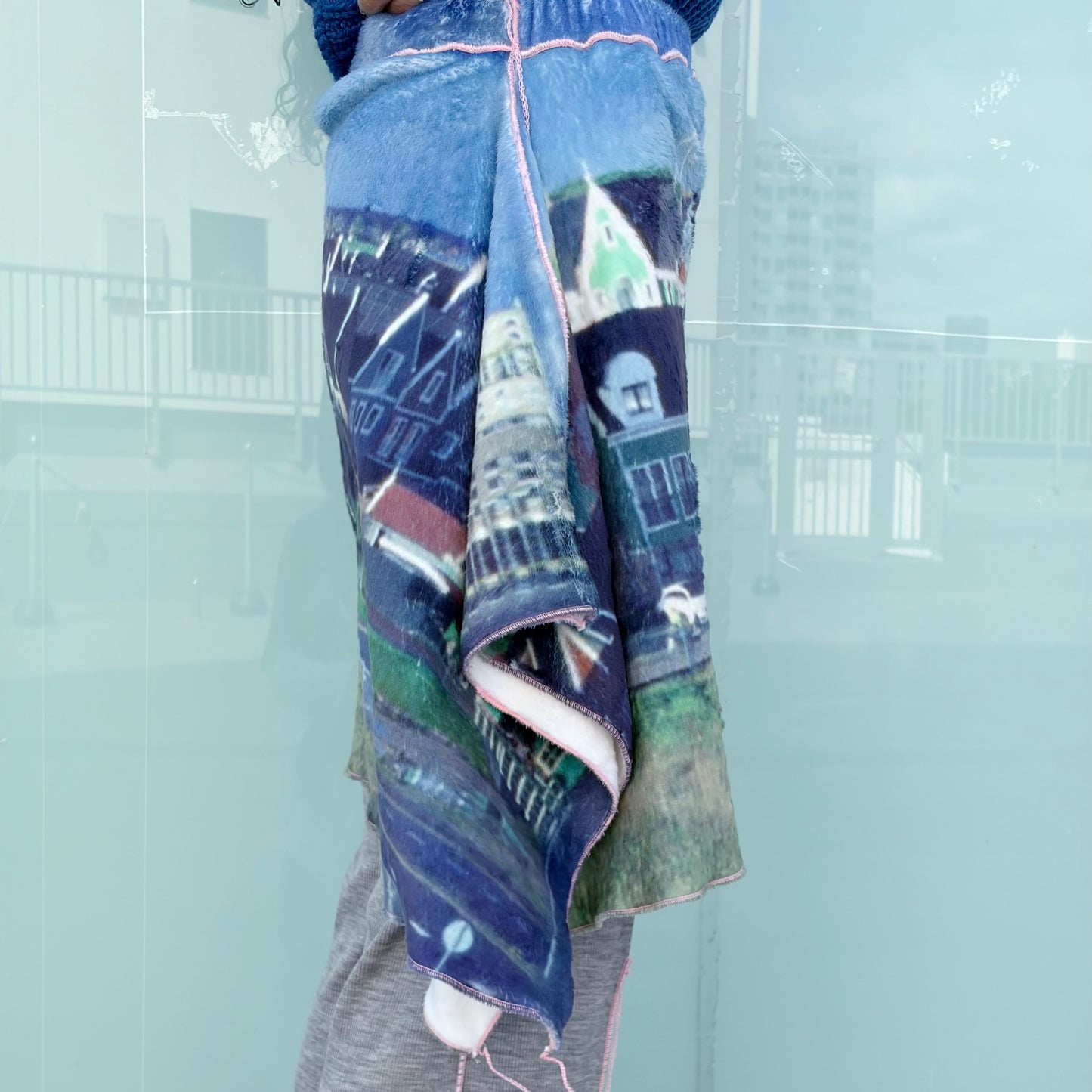 print fur pants with skirt / house / プリントファー スカート付きパンツ