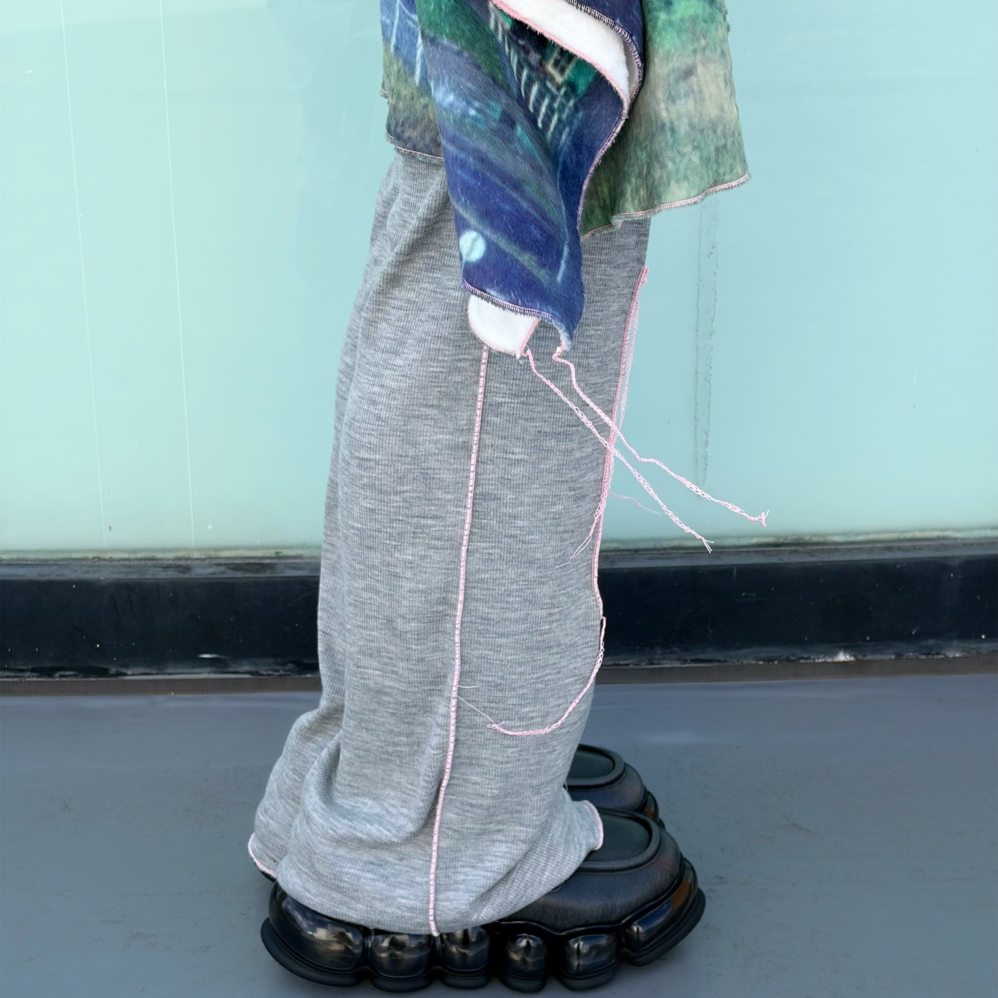 print fur pants with skirt / house / プリントファー スカート付きパンツ
