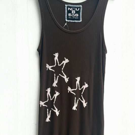 【GATEANDO POR TUS NUBES】TANK TOP DRESS / BROWN / タンクトップドレス