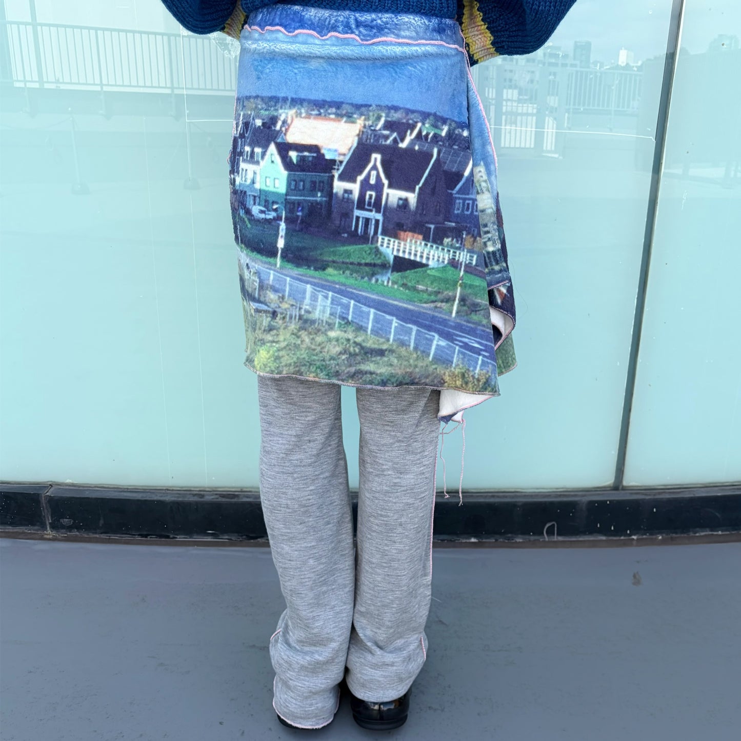 print fur pants with skirt / house / プリントファー スカート付きパンツ