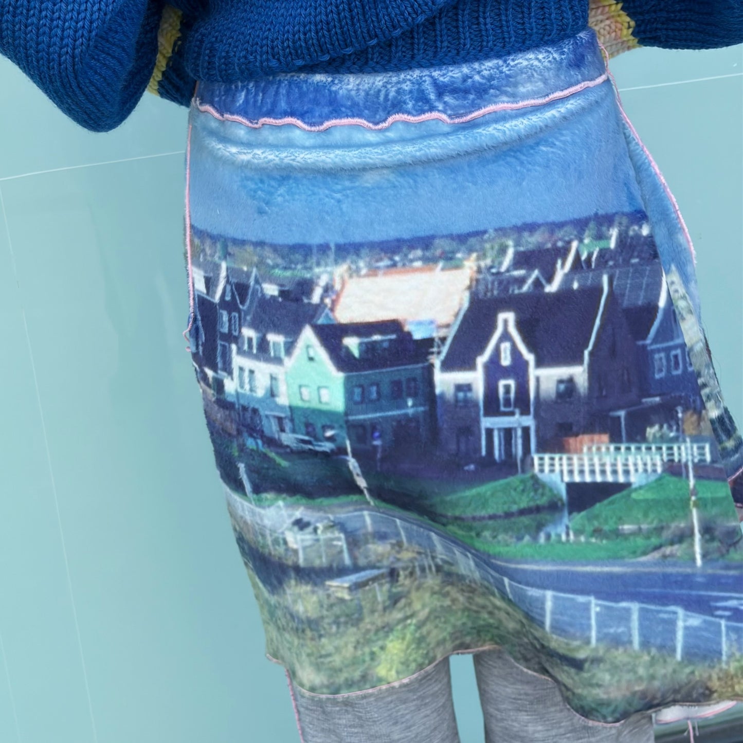 print fur pants with skirt / house / プリントファー スカート付きパンツ