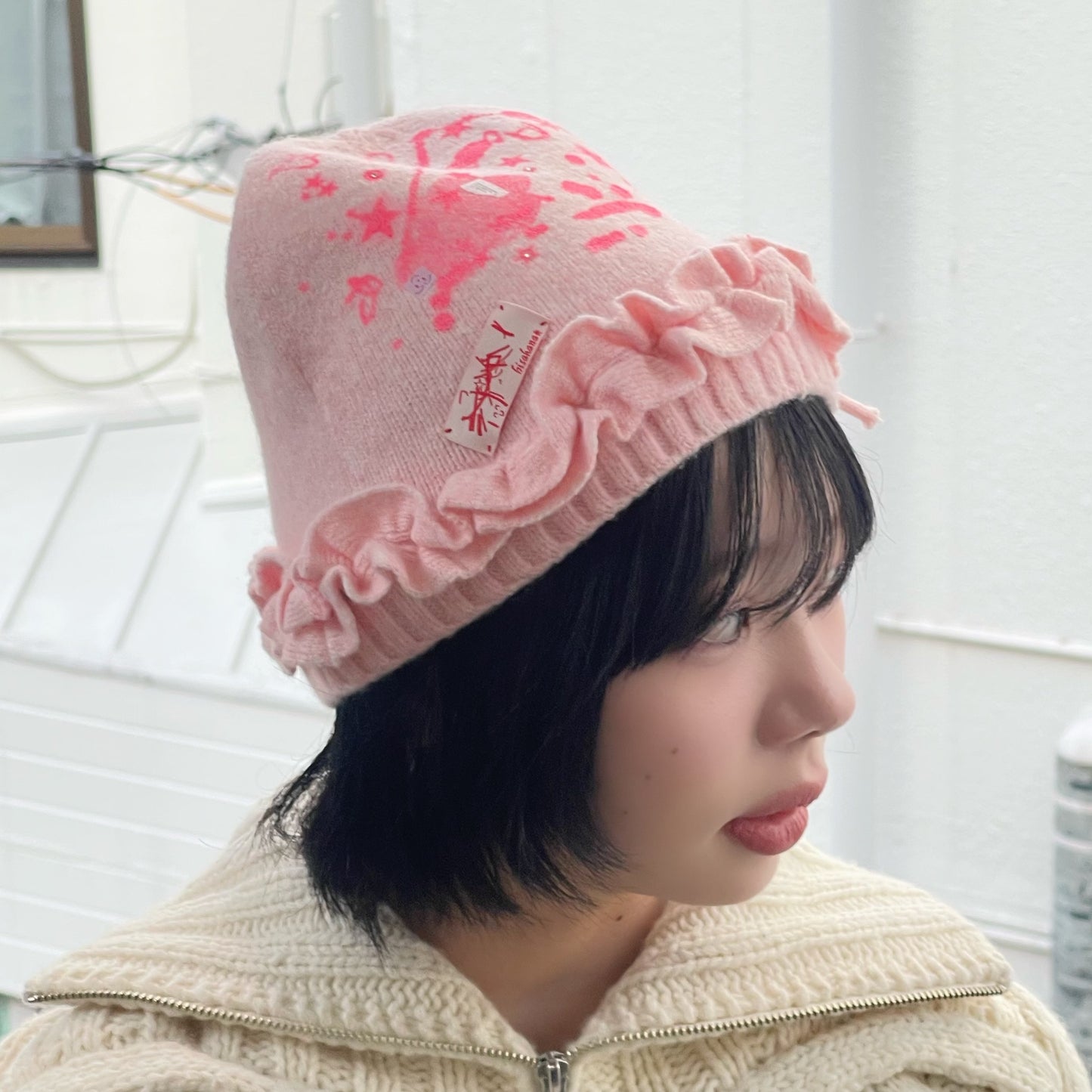 【SHEEP SOUVENIR】sheep vs winter knit cap / pink / ニットキャップ