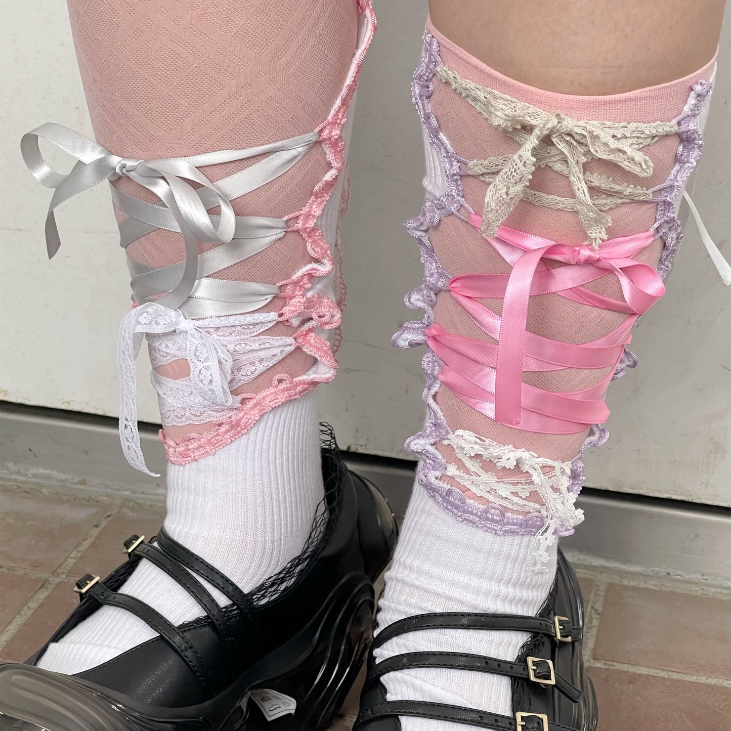 lace tie socks / White / レースタイソックス