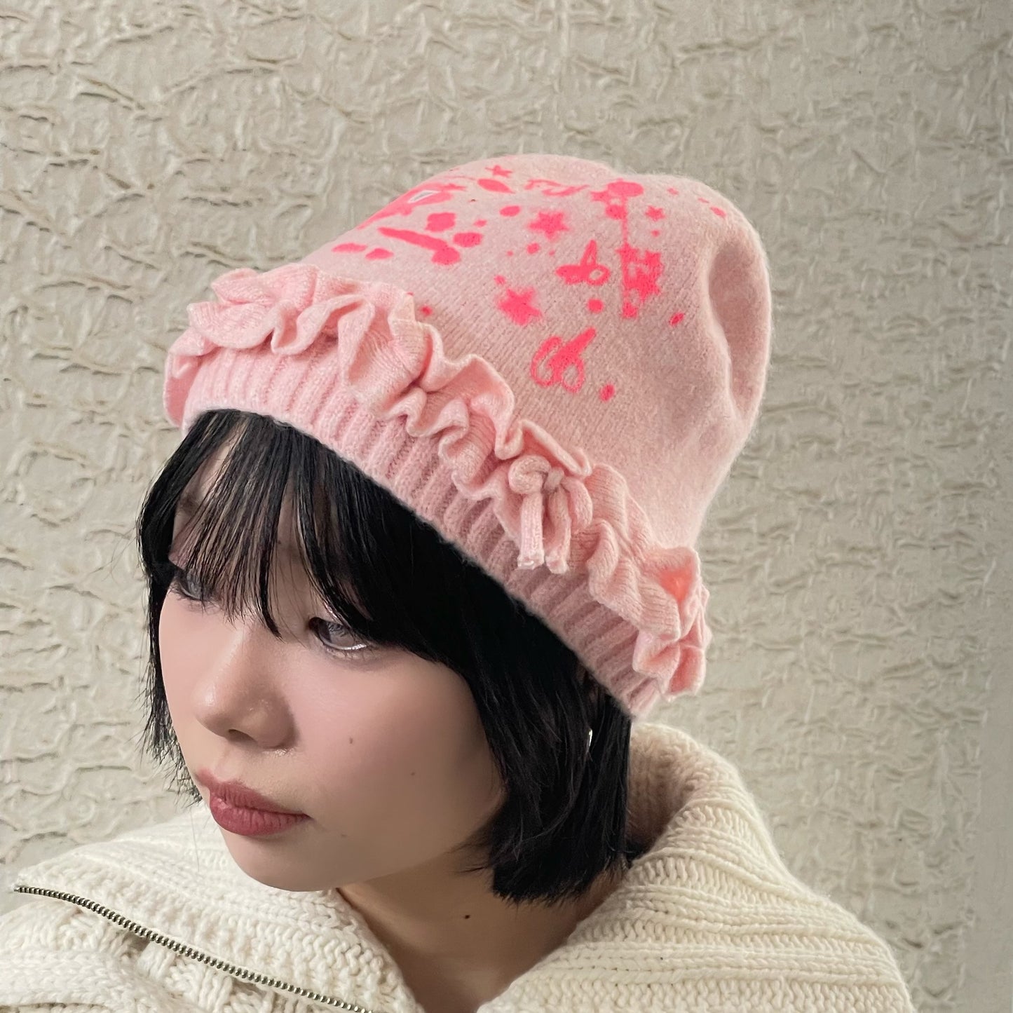 【SHEEP SOUVENIR】sheep vs winter knit cap / pink / ニットキャップ