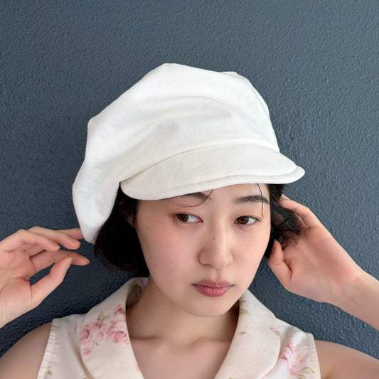 drape beret / white denim / ベレー
