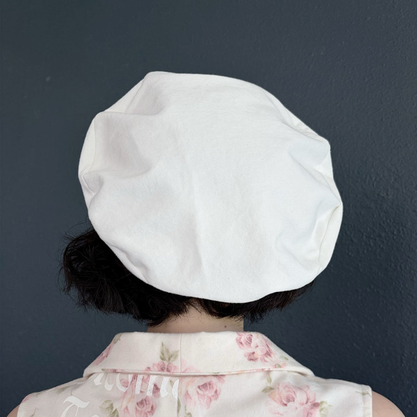 drape beret / white denim / ベレー