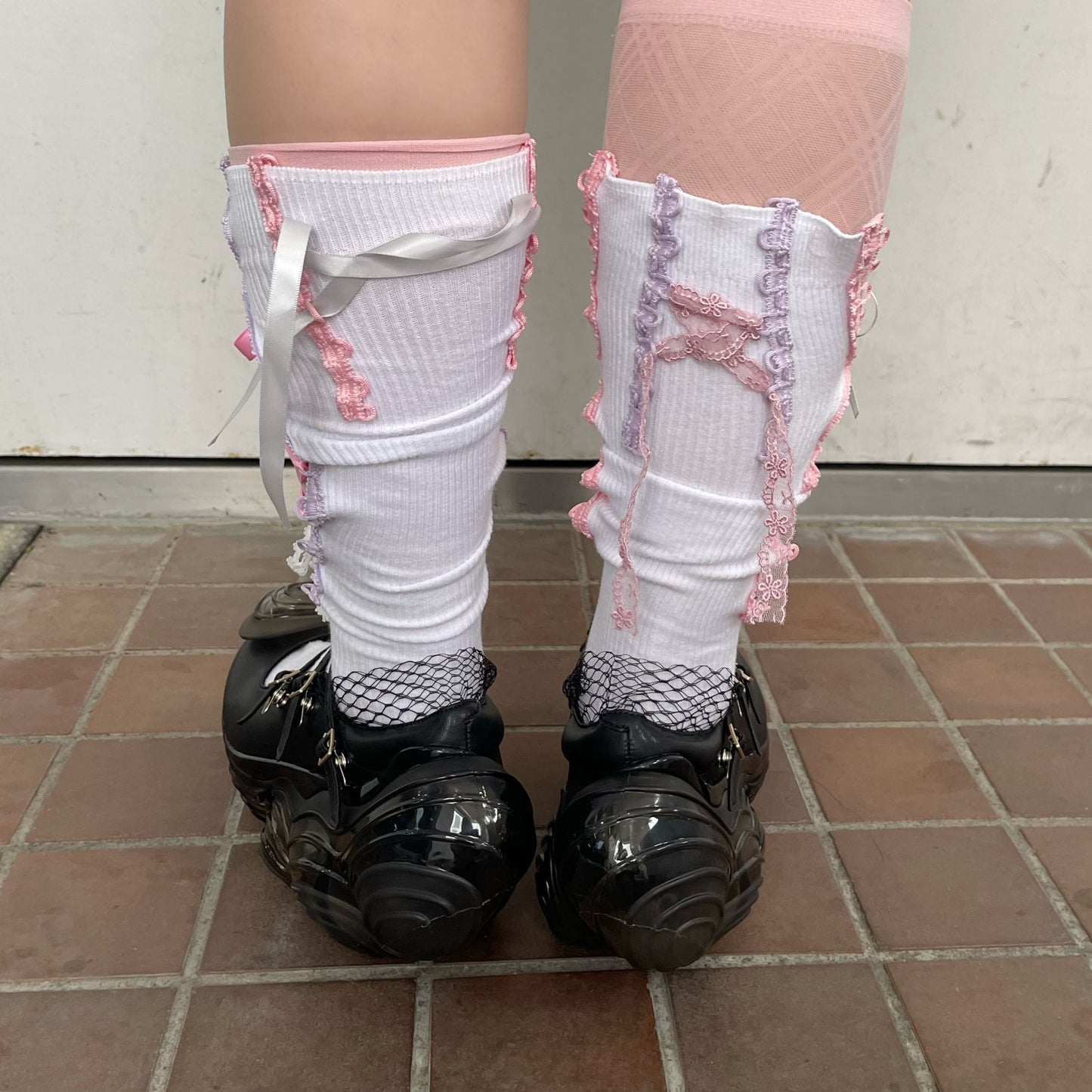 lace tie socks / White / レースタイソックス