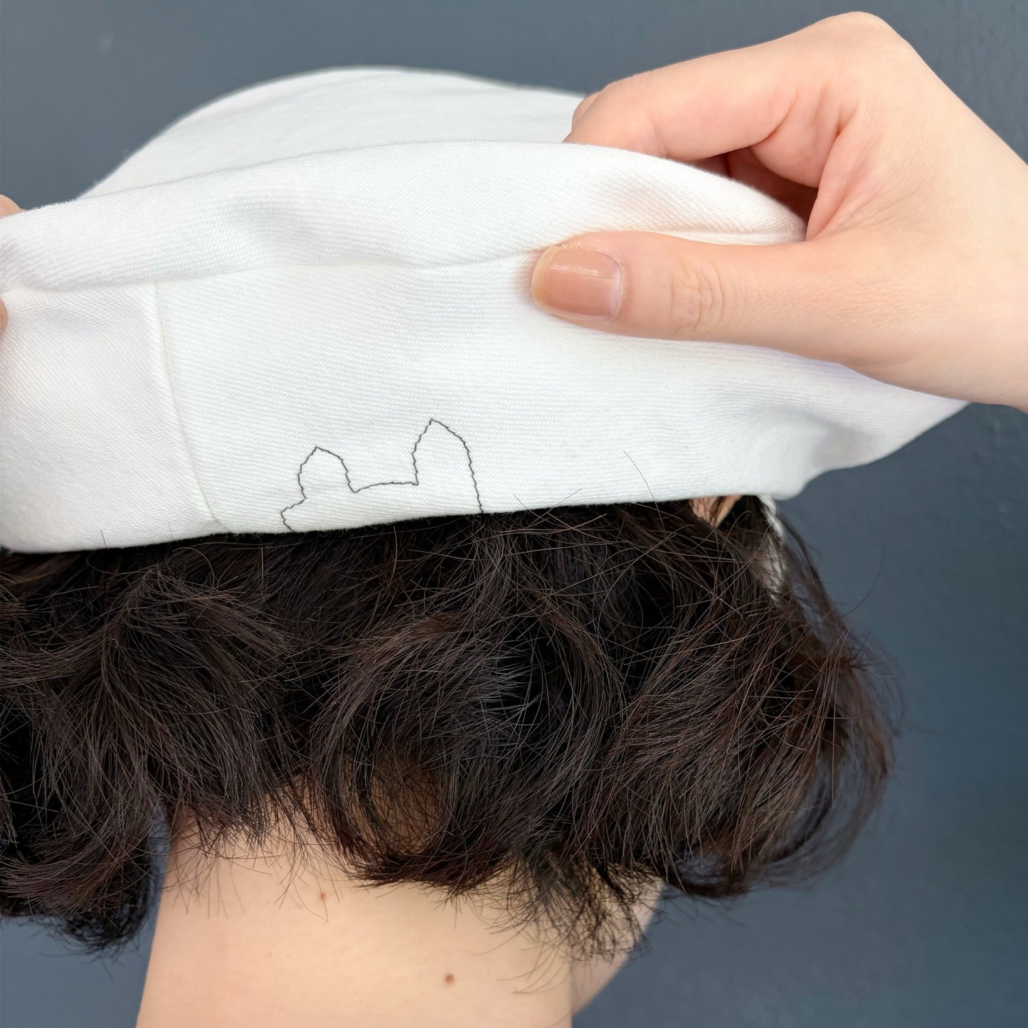 drape beret / white denim / ベレー