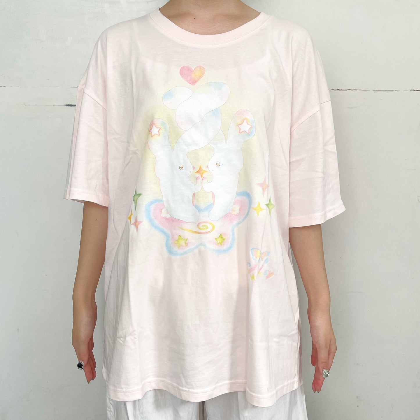 Tシャツ・カットソー [JOLIE LAIDE] Starlight bunny twin t-shirt Jolie laide x plasticpeco]Starlight bunny twin t-shirt