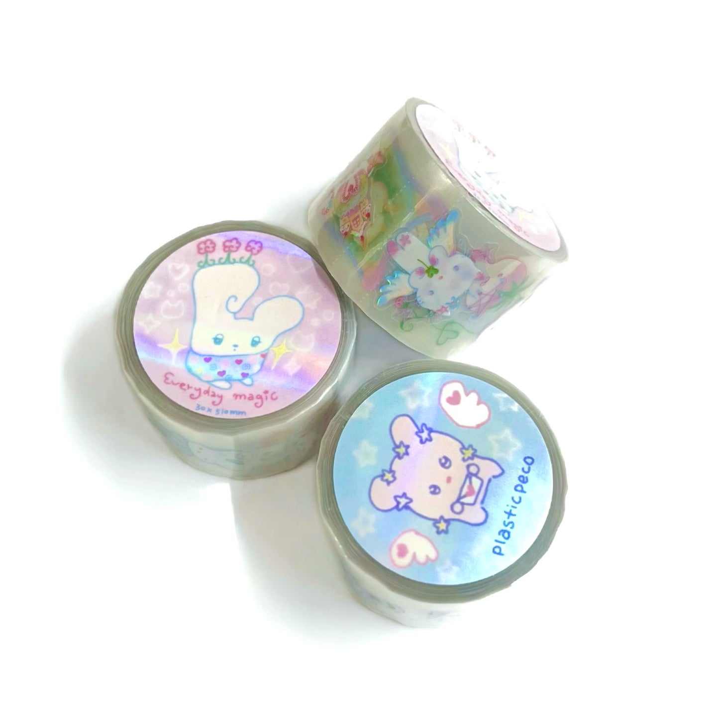 【peco】Matte PET Sticker Tape with Holographic Foil - Everyday Magic / ステッカーテープ