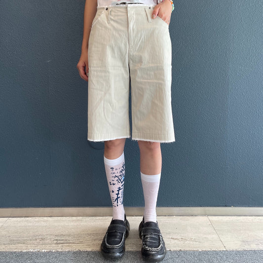 cut off half pants / light beige / カットオフハーフパンツ