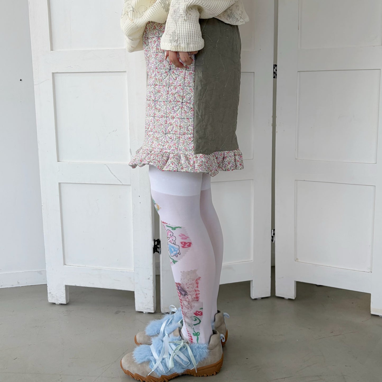 Quilt harf pants / Flower / キルトハーフパンツ