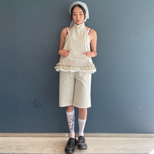 cut off half pants / light beige / カットオフハーフパンツ