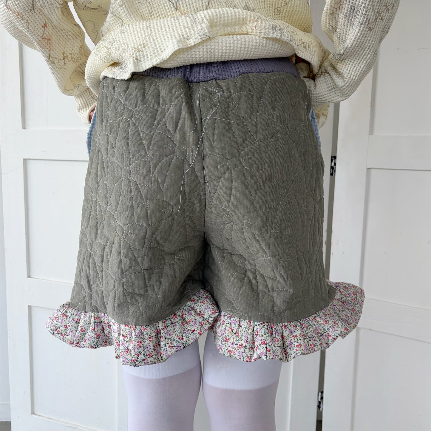 Quilt harf pants / Flower / キルトハーフパンツ
