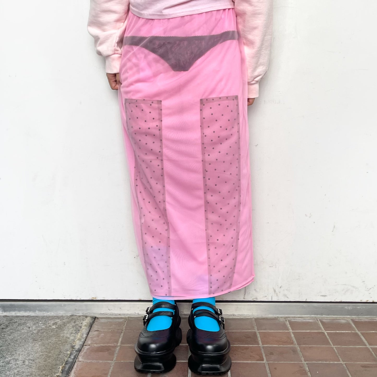 XRAY LONG SKIRT / PINK / シアースカート