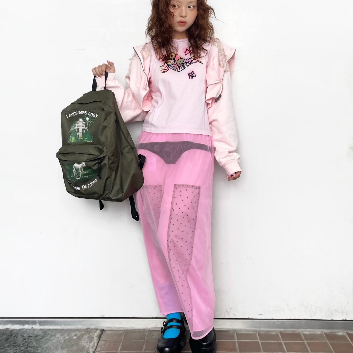 XRAY LONG SKIRT / PINK / シアースカート