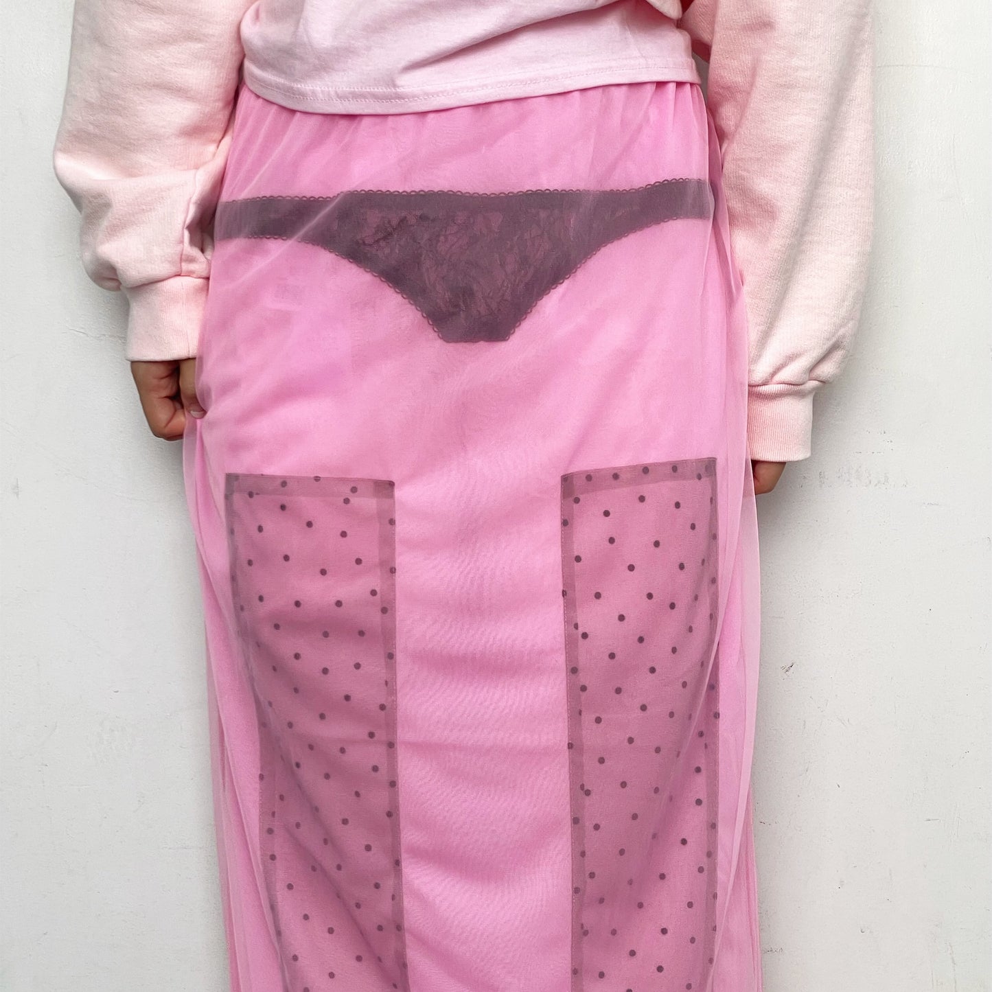 XRAY LONG SKIRT / PINK / シアースカート