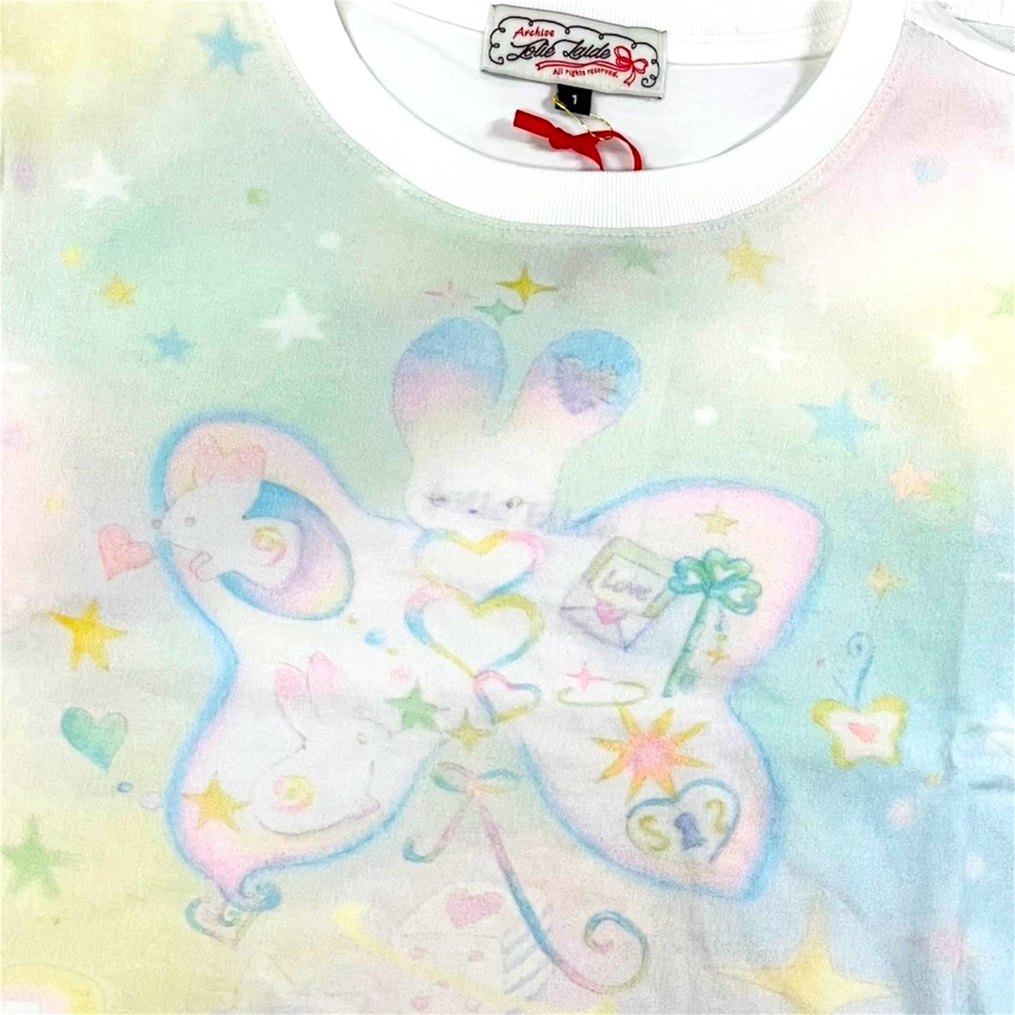 Tシャツ・カットソー [JOLIE LAIDE] Starry butterfly fairy t-shirt Jolie laide x plasticpeco]Starry butterfly fairy t-shirt