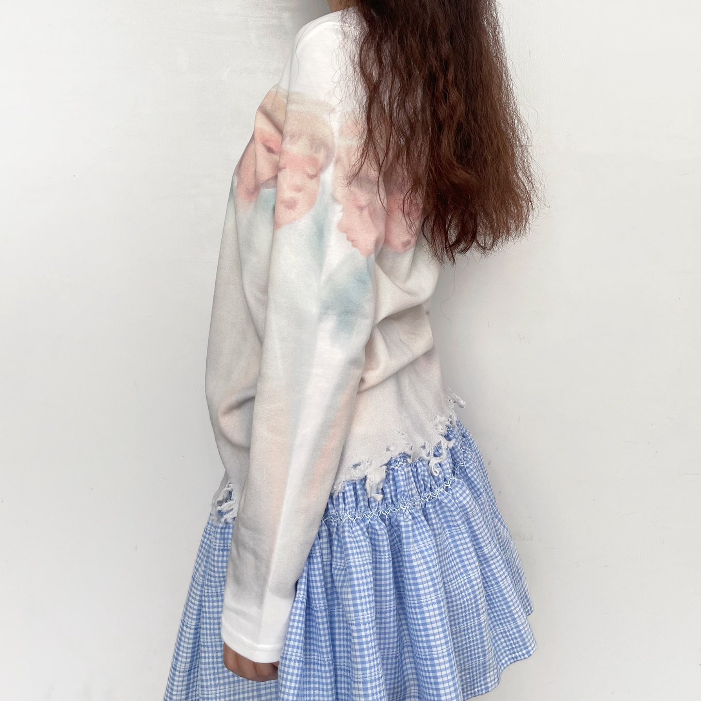 ANGEL DAMAGED T-SHIRT / WHITE / エンジェルダメージトップ