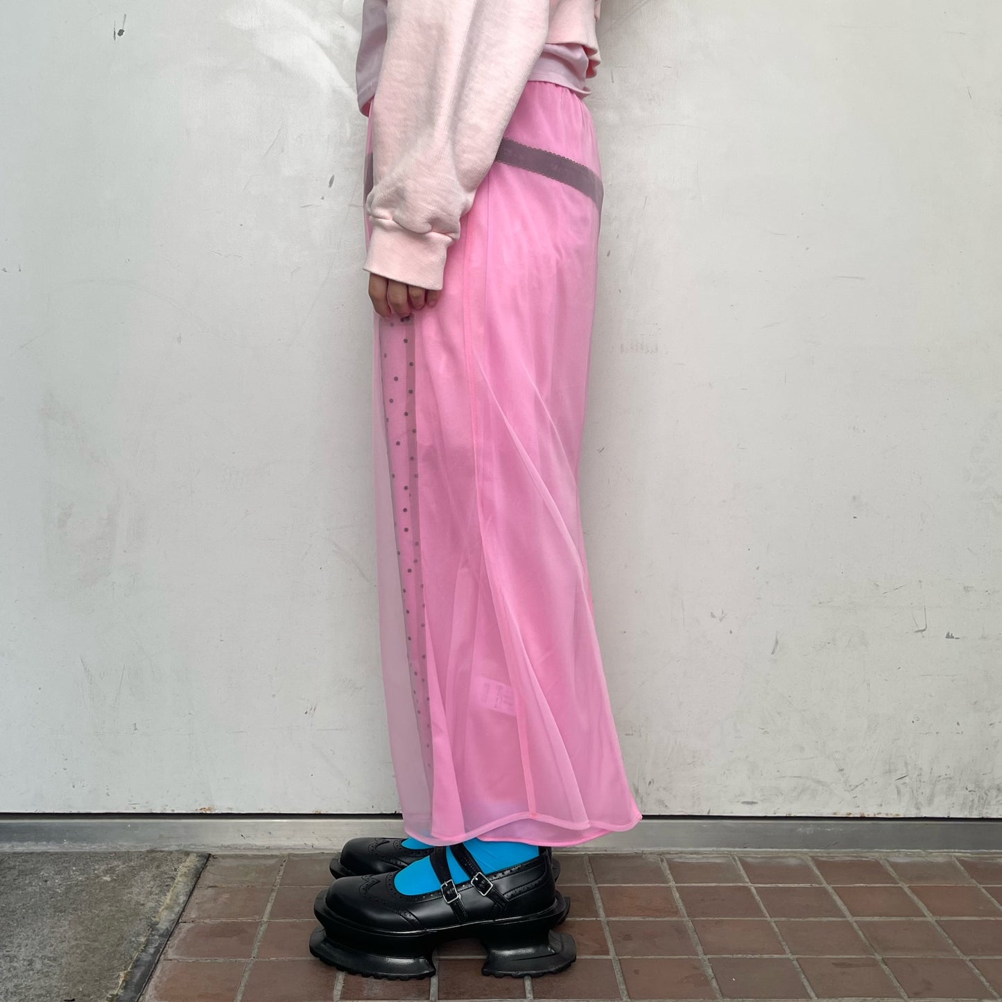 XRAY LONG SKIRT / PINK / シアースカート