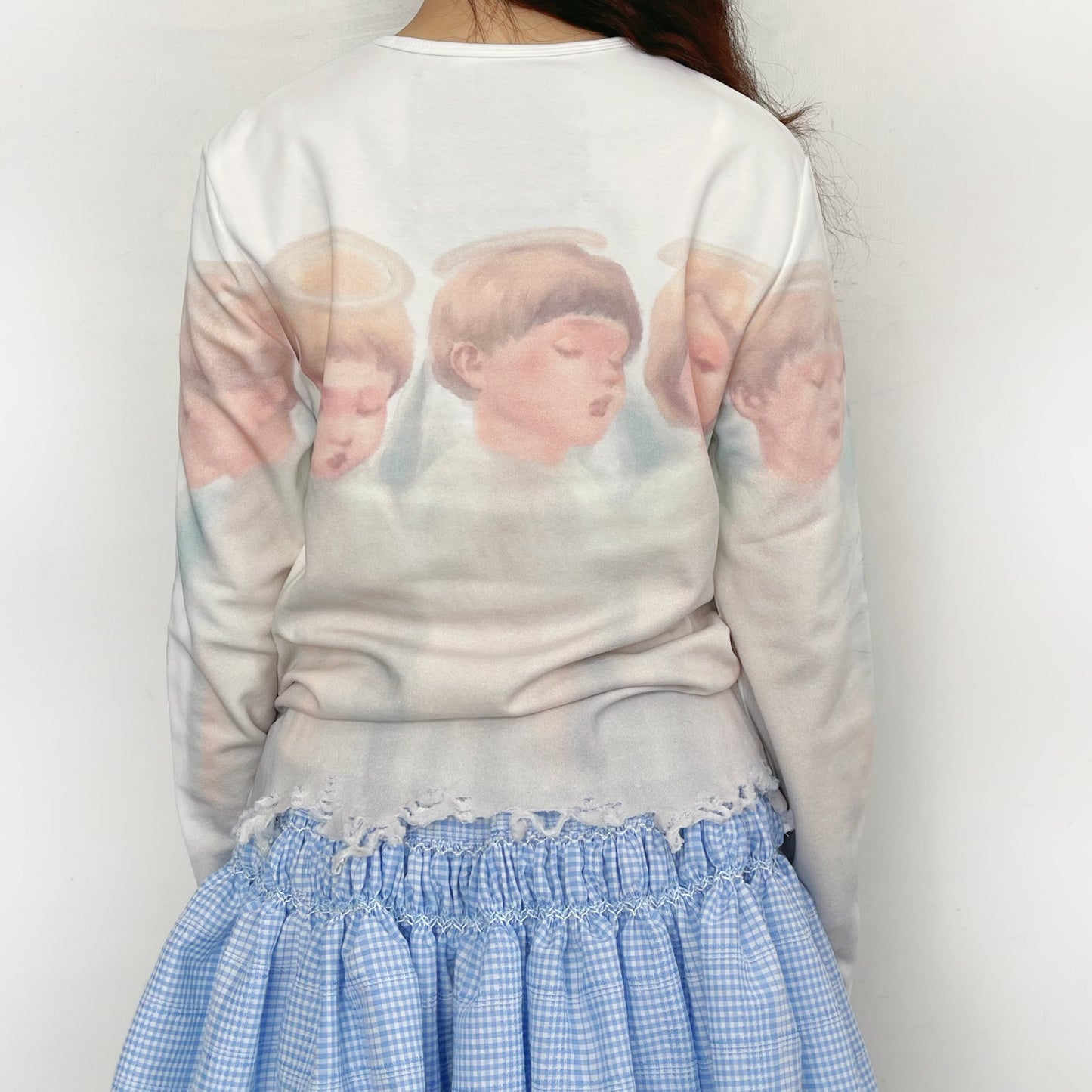 ANGEL DAMAGED T-SHIRT / WHITE / エンジェルダメージトップ