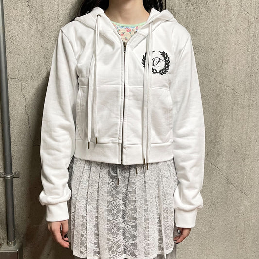 [fa.er.ie] eyelet corset hood zip-up / ivory / コルセットフードジップアップ