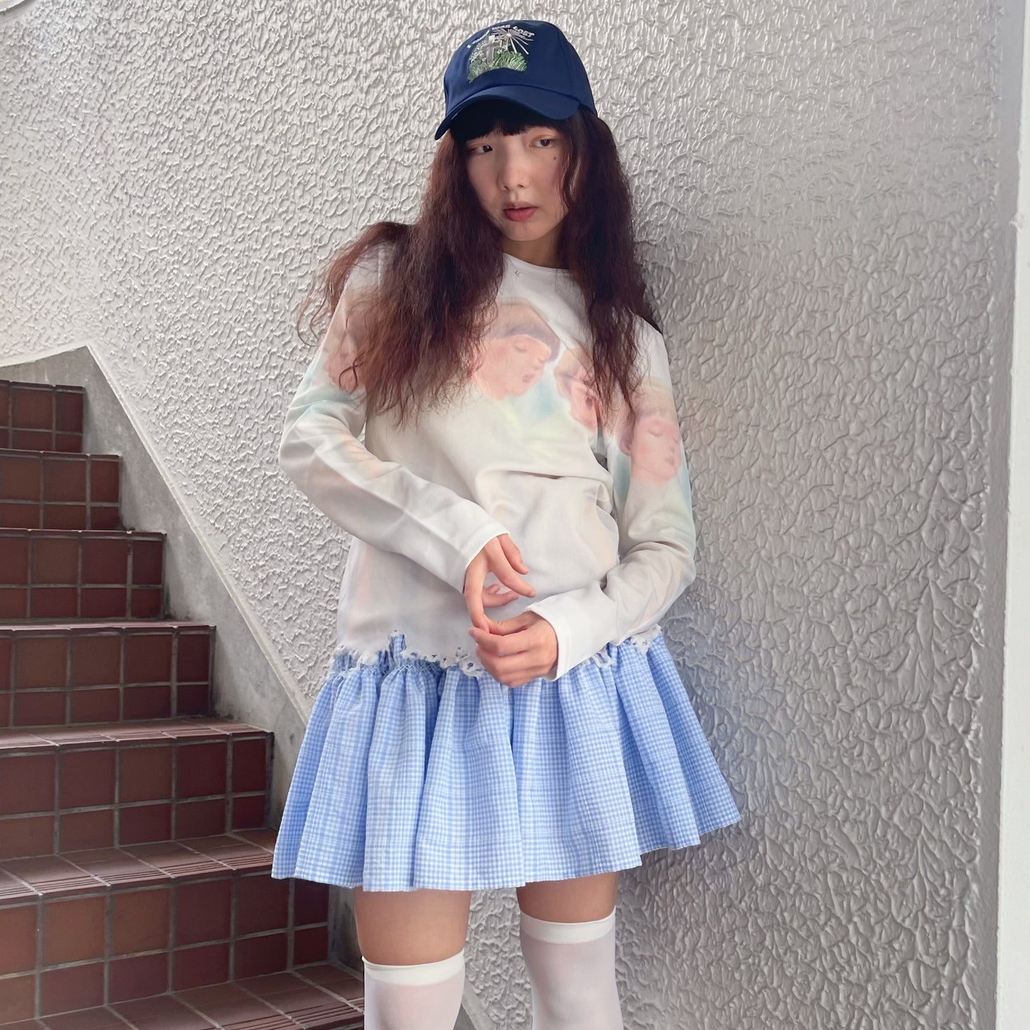 ANGEL DAMAGED T-SHIRT / WHITE / エンジェルダメージトップ