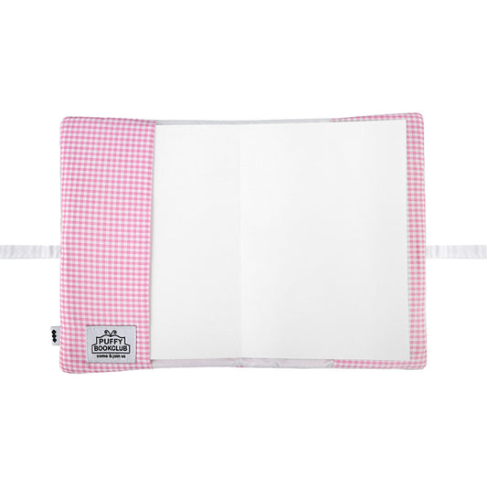 【SHEEP LIMITED】Puffy Bed Book / gingham pink / ノート付きブックカバー